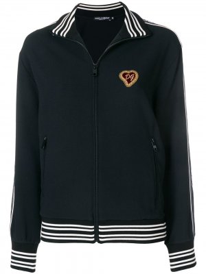 Спортивная куртка на молнии с заплаткой логотипом Dolce & Gabbana. Цвет: черный