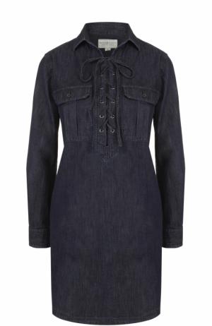 Джинсовое платье-рубашка со шнуровкой Denim&Supply by Ralph Lauren. Цвет: синий