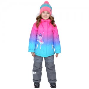 Комплект для девочки UKI kids Балет зимний, мембранный (фиолетовый/коралловый, размер 92)