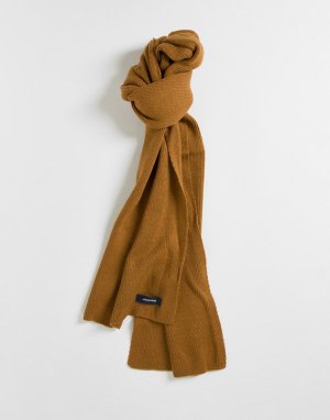 Коричневый трикотажный шарф -Коричневый цвет Jack & Jones