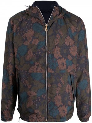 Двусторонняя куртка с капюшоном и цветочным принтом PAUL SMITH. Цвет: коричневый