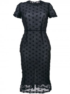 Вязаное крючком платье с короткими рукавами Comme Des Garçons Pre-Owned. Цвет: синий
