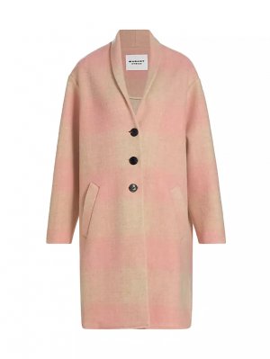 Однобортное пальто в клетку Gabriel , светло-розовый Isabel Marant Étoile