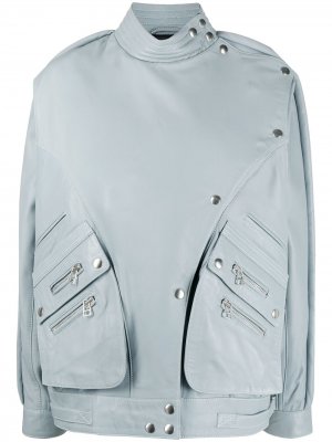 Байкерская куртка асимметричного кроя Faith Connexion. Цвет: синий