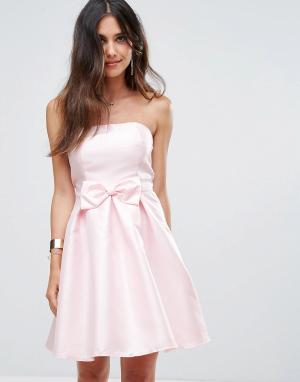 Платье-бандо для выпускного Glamorous. Цвет: розовый