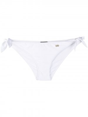 Плавки бикини с завязками и логотипом DG Dolce & Gabbana. Цвет: белый