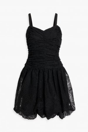 Кружевное мини-платье со сборками , черный Anna Sui
