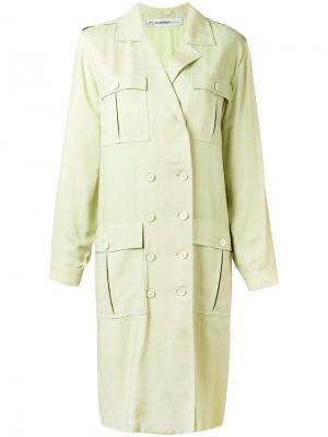 Двубортное пальто Jean Louis Scherrer Vintage. Цвет: зелёный
