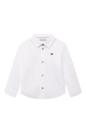Хлопковая рубашка Emporio Armani. Цвет: белый