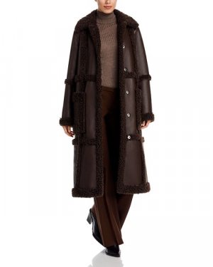 Пальто из искусственной дубленки Patrice STAND STUDIO, цвет Brown Studio