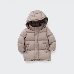 Объемное пуховое пальто для малышей , коричневый Uniqlo