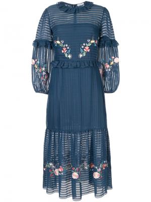 Платье с цветочной вышивкой и оборками Vilshenko