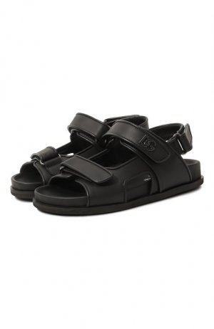 Кожаные сандалии Dolce & Gabbana. Цвет: чёрный