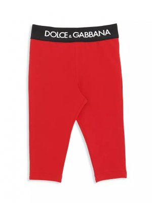 Детские леггинсы с логотипом на поясе , красный Dolce&Gabbana