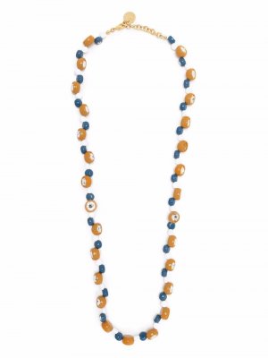 Crystal-embellished beaded necklace Marni. Цвет: желтый