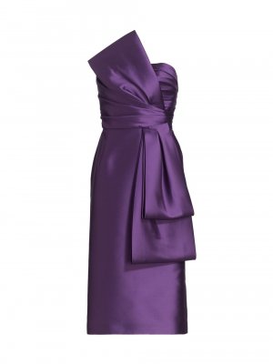 Платье без бретелек с бантом , фиолетовый Alberta Ferretti