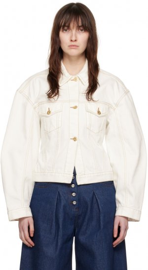 Кремового цвета Джинсовая куртка Les Classiques 'La Veste de-Nîmes' , цвет Off-white/Tabac Jacquemus