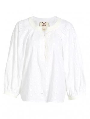 Хлопковая блузка с вышивкой Cristina , белый Figue