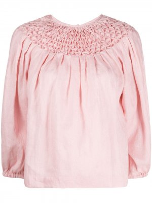 Блузка со сборками на воротнике Innika Choo. Цвет: розовый