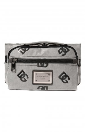 Текстильная поясная сумка Dolce & Gabbana. Цвет: серый