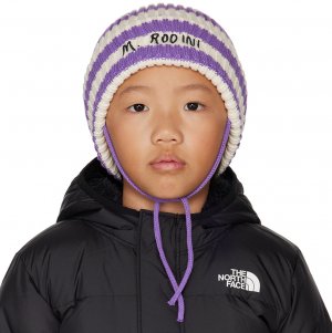 Детская шапка в фиолетово-белую полоску Mini Rodini