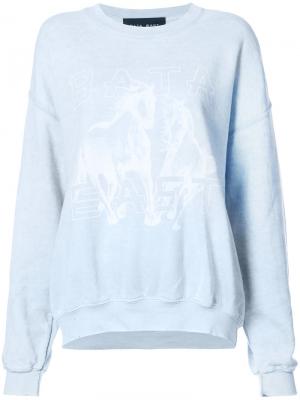 Logo print sweatshirt Baja East. Цвет: синий