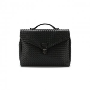 Кожаный портфель Bottega Veneta. Цвет: чёрный