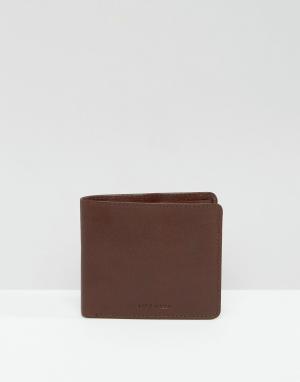 Кожаный бумажник шоколадного цвета Jack Wills. Цвет: коричневый