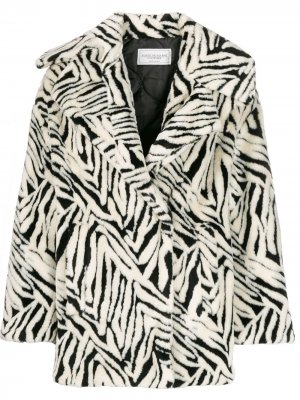 Пальто с абстрактным узором и широкими лацканами Forte Dei Marmi Couture. Цвет: белый