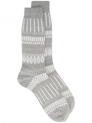 Носки с орнаментом Ayamé. Цвет: серый