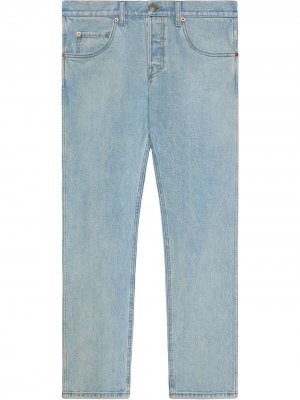 Прямые джинсы с пятью карманами Gucci. Цвет: синий