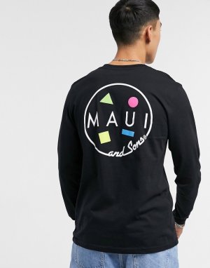 Черный oversized лонгслив Neon Cookie Maui & Sons