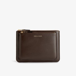 Кожаная сумка с двойным карманом , коричневый Comme des Garçons