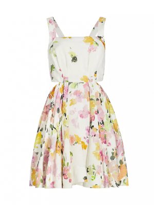 Льняное мини-платье Clara с цветочным принтом , цвет scattered floral Aje