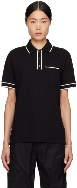 Черная рубашка-поло в полоску Moncler