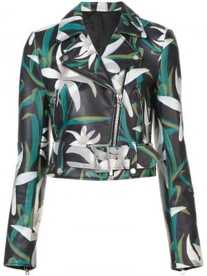 Байкерская куртка с цветочным рисунком Dvf Diane Von Furstenberg. Цвет: зеленый
