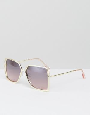 Винтажные солнцезащитные очки с плоскими стеклами Lovin Somedays. Цвет: золотой