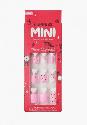 Накладные ногти Kiss Твердый лак Импресс Кидс  Супер Пупер, короткая длина. Цвет: розовый