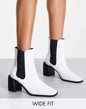 Белые ботинки челси на среднем каблуке RAID Wide Fit Kennedi