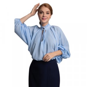 Блуза , размер 54, голубой Петербургский Швейный Дом. Цвет: голубой