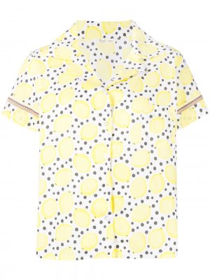 Пижамный комплект с принтом Pitusa. Цвет: желтый