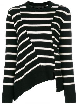 Полосатый асимметричный свитер Proenza Schouler. Цвет: черный