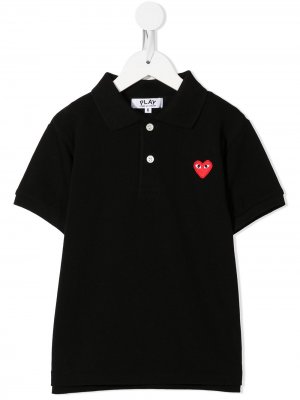 Рубашка поло с логотипом Comme Des Garçons Play Kids. Цвет: черный