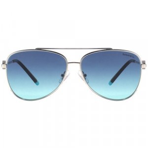 Солнцезащитные очки , серебряный, голубой Tiffany. Цвет: серебристый/голубой/бирюзовый