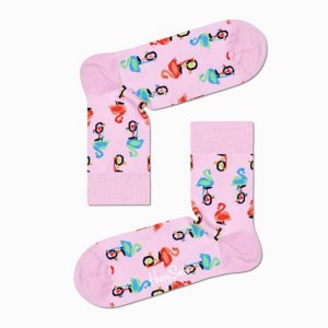 Flamingo Half Crew Happy Socks. Цвет: розовый