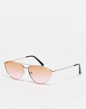 Солнцезащитные очки-авиаторы из розового золота South Beach