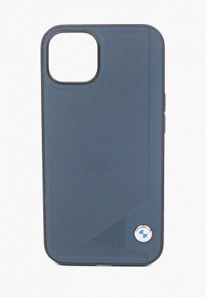 Чехол для iPhone BMW 13, Signature Genuine leather Seat Debossed Hard Navy. Цвет: синий