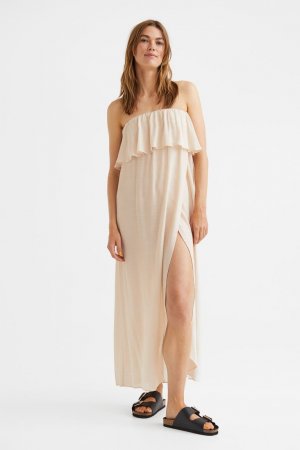 Пляжное платье с оборкой , светло-бежевый H&M