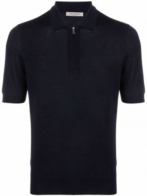 Fine-knit zip-up polo shirt Fileria. Цвет: синий