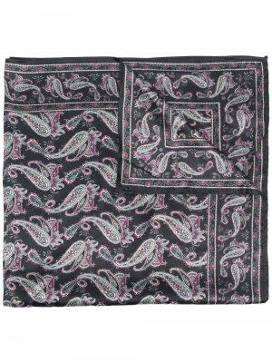 Шелковый платок с принтом пейсли Isabel Marant. Цвет: черный